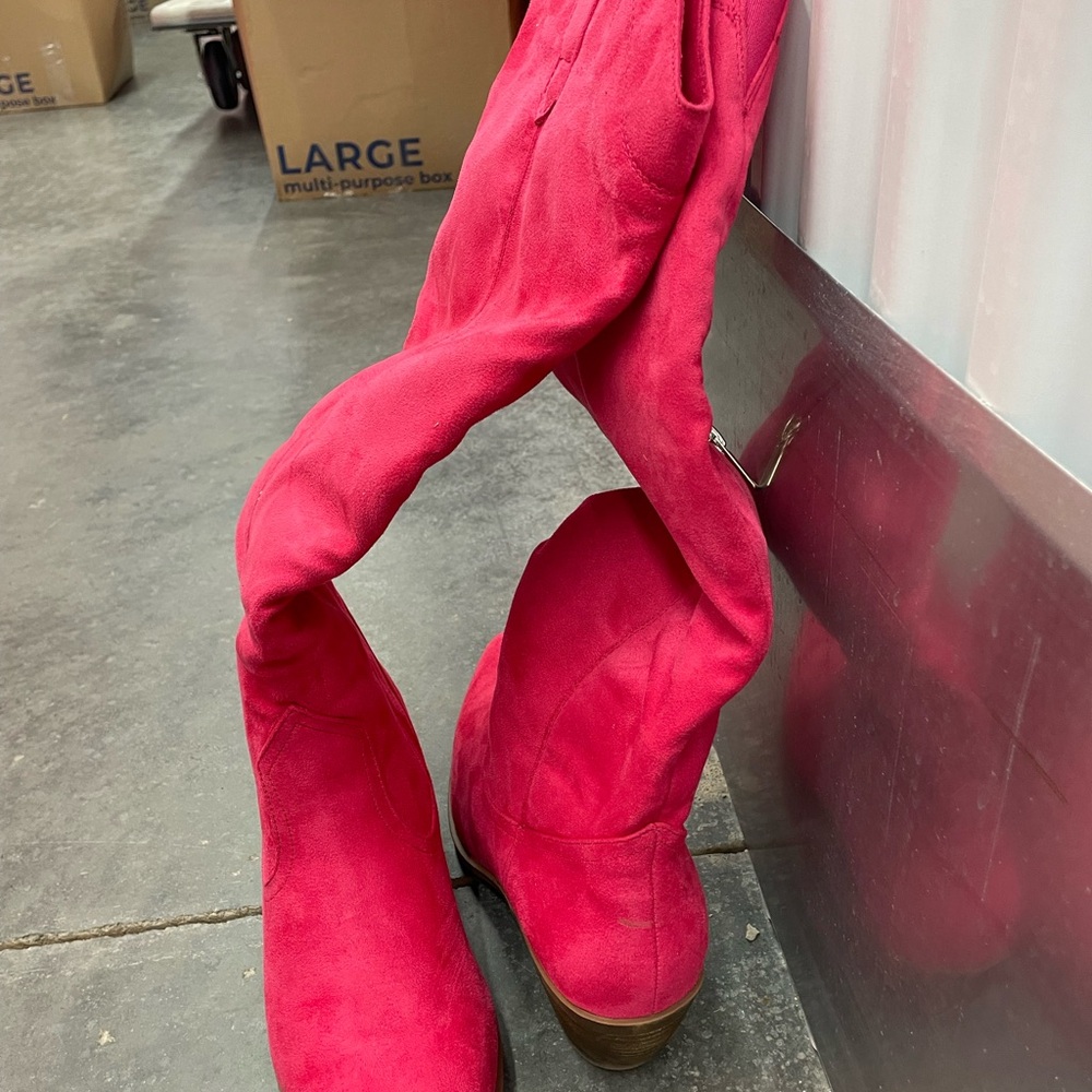 Lane Bryant Fuchsia Over-the-Knee Western Boot - Picture 3 of 6